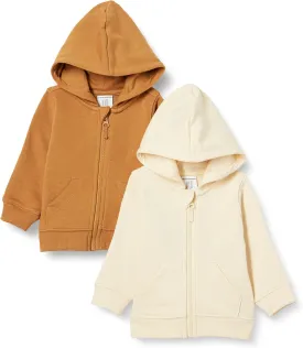 Amazon Essentials Unisex Toddlers and Babies' French Terry Zip-Up Hoodie, Multipacks