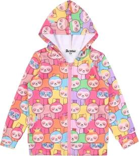 Girls Zip Up Hoodie Jacket Unicorn/Cat Sweatshirt with Pockets
