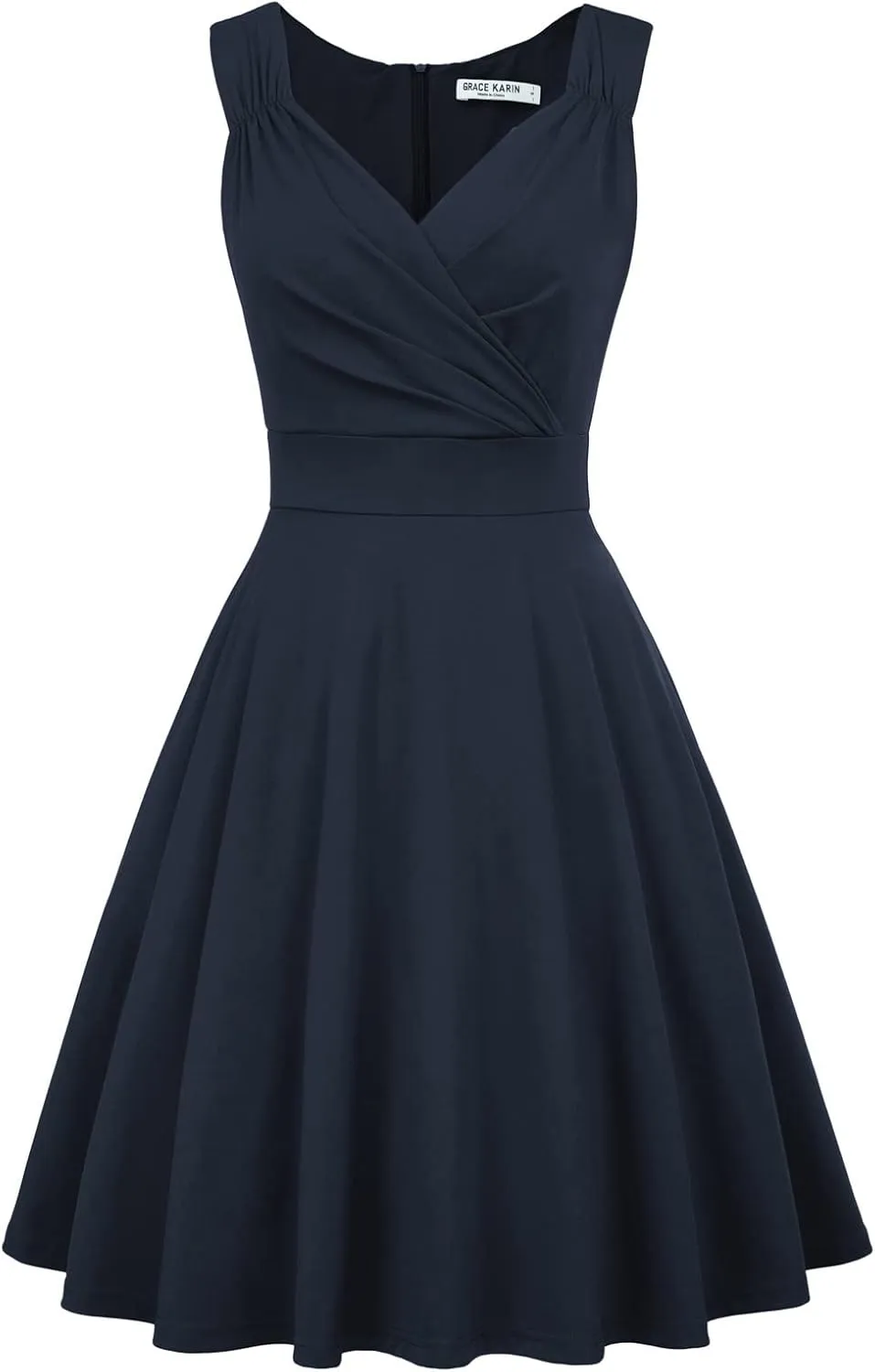 GRACE KARIN Women's Sleeveless Wrap V-Neck A-line Bridesmaid Cocktail Party Dress