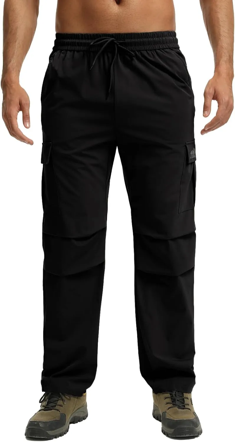 Men's Track Pants Outdoor Athletic Running Casual Joggers Pants with Zipper Pockets Lightweight Quick Dry