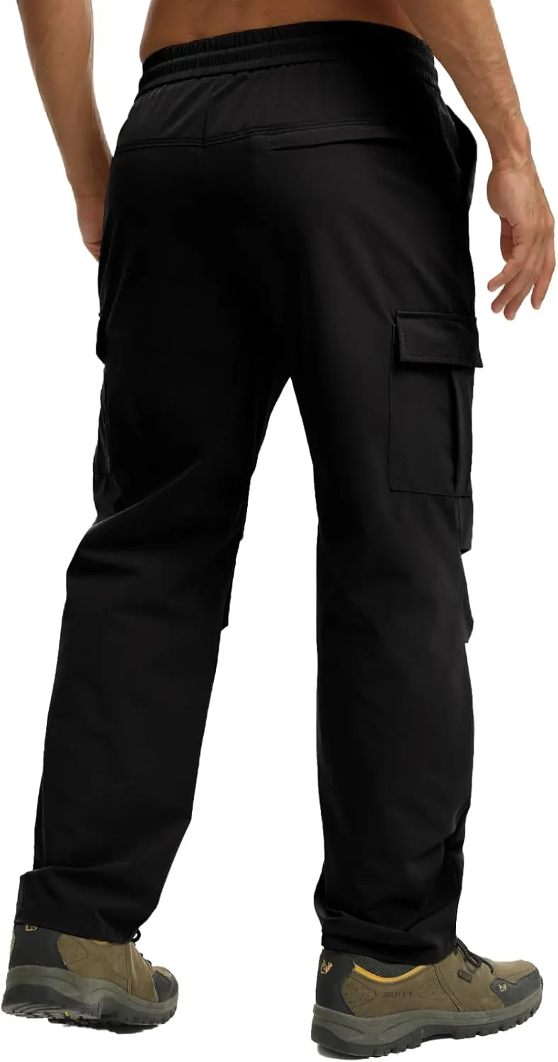 Men's Track Pants Outdoor Athletic Running Casual Joggers Pants with Zipper Pockets Lightweight Quick Dry