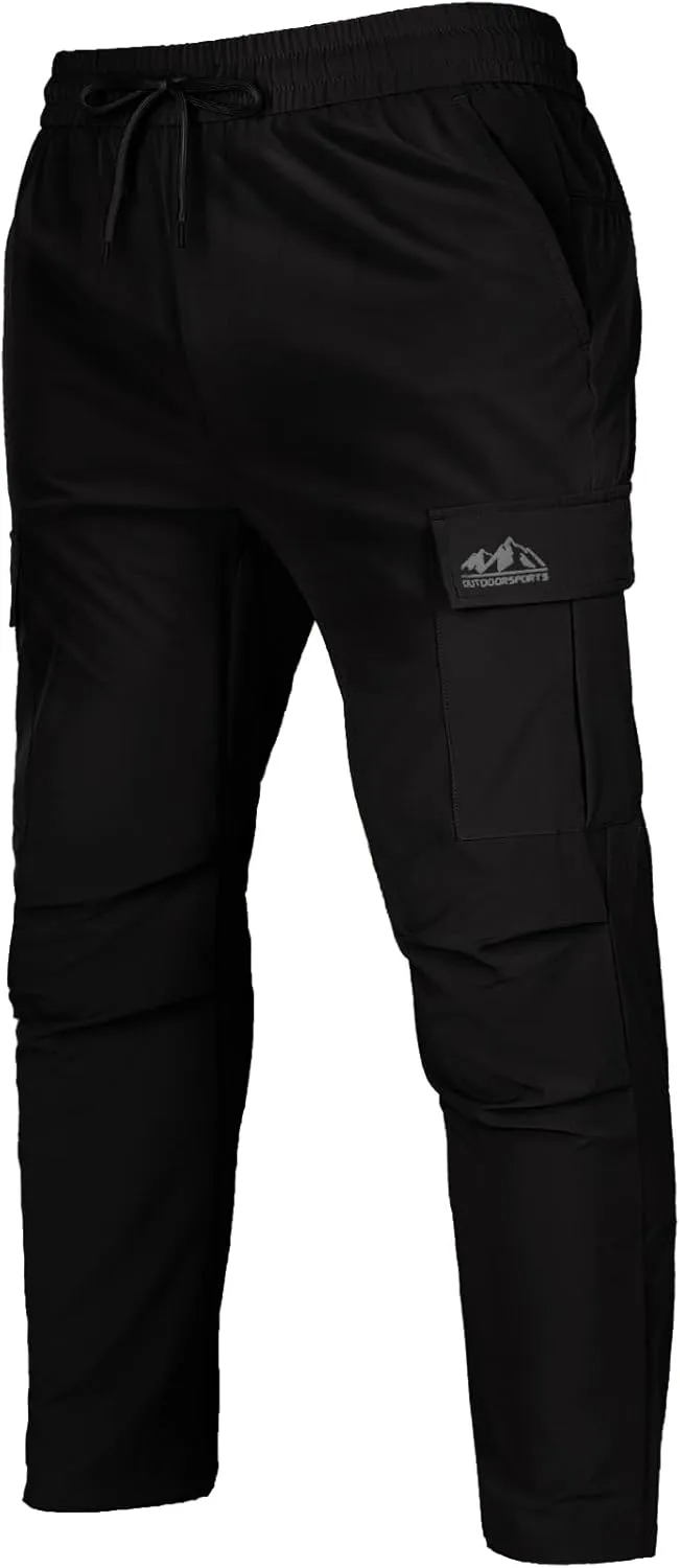 Men's Track Pants Outdoor Athletic Running Casual Joggers Pants with Zipper Pockets Lightweight Quick Dry