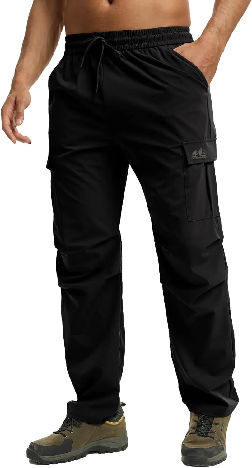 Men's Track Pants Outdoor Athletic Running Casual Joggers Pants with Zipper Pockets Lightweight Quick Dry