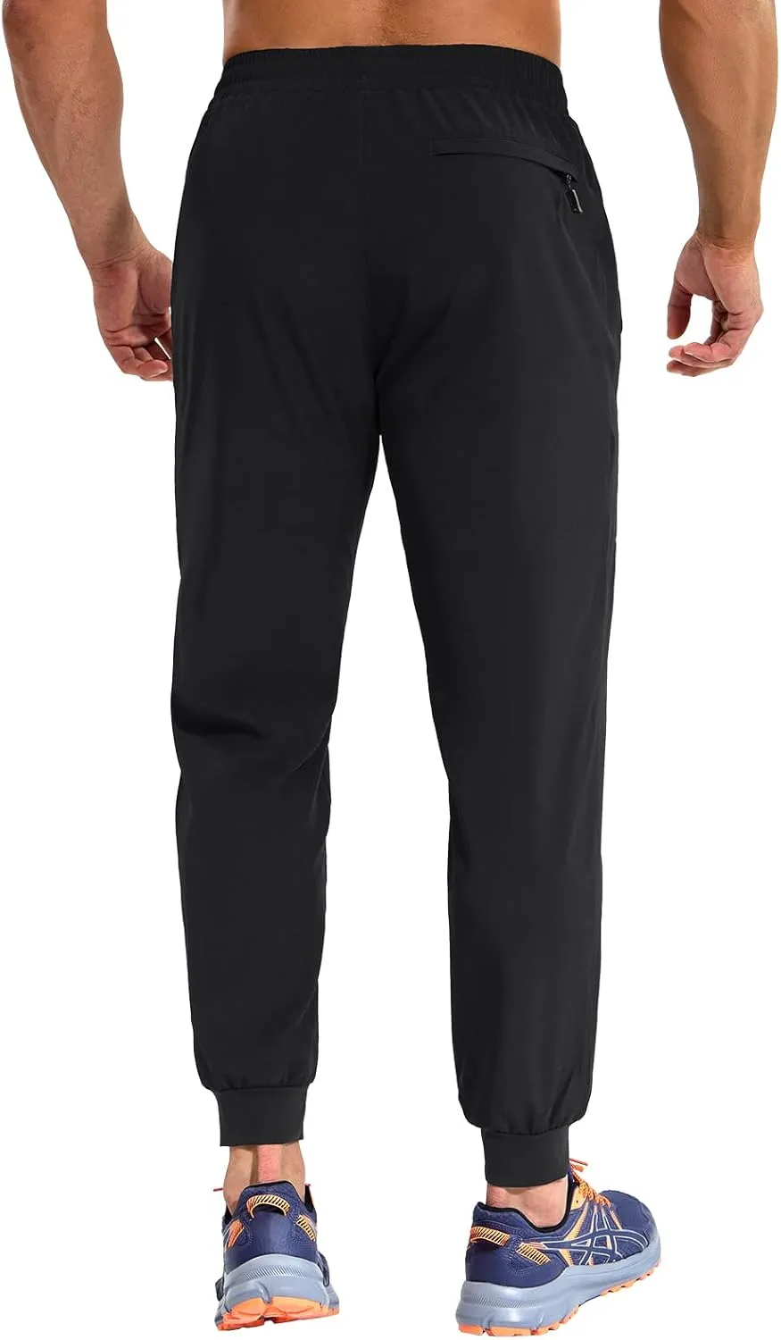 MIER Men's Athletic Running Pants Lightweight Workout Gym Joggers Dry Fit Track Active Sweatpants with Zipper Pockets