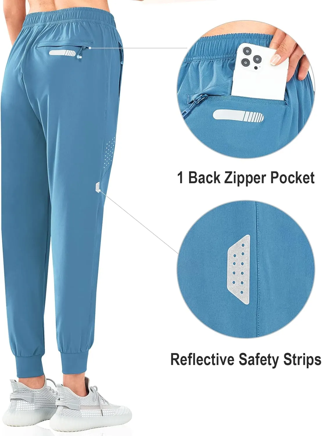 NORTHYARD Women's Running Athletic Pants Track Lightweight Joggers Workout Jogging Casual Sweatpants with Zipper Pockets
