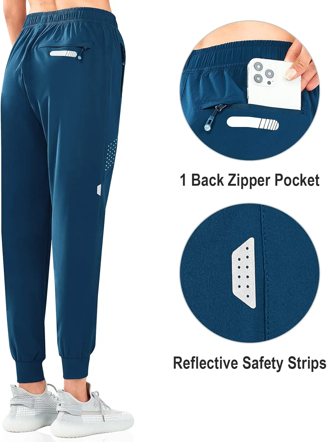 NORTHYARD Women's Running Athletic Pants Track Lightweight Joggers Workout Jogging Casual Sweatpants with Zipper Pockets